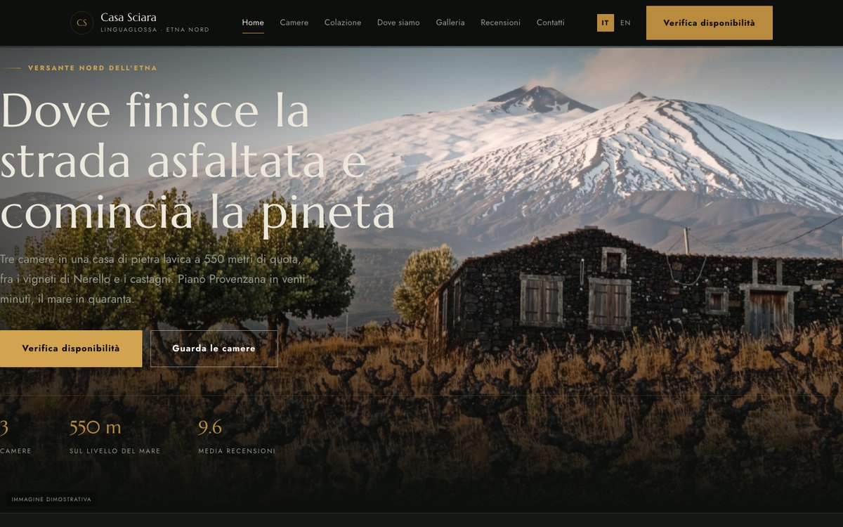 Casa Sciara, il sito di esempio per la montagna